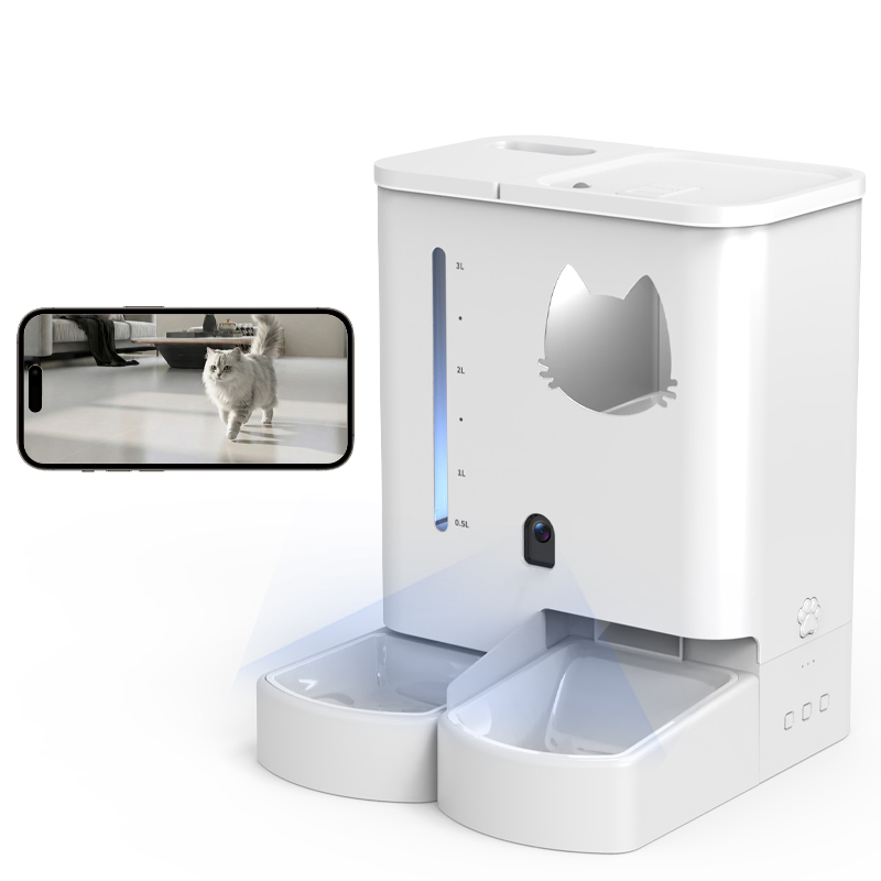 Integrated Water and Food Dual-function Automatic Intelligent Pet Feeding Device with Large Capacity and Remote Control Via App