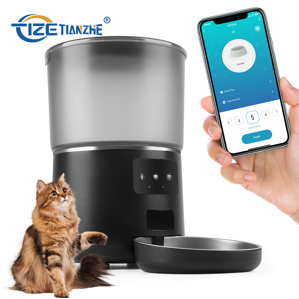 TIZE Pet Supplies Top Sell APP Remote Control Microchip Dog Wifi Cat Food Dispenser Feeder Camera Smart Automatic Pet Feeder