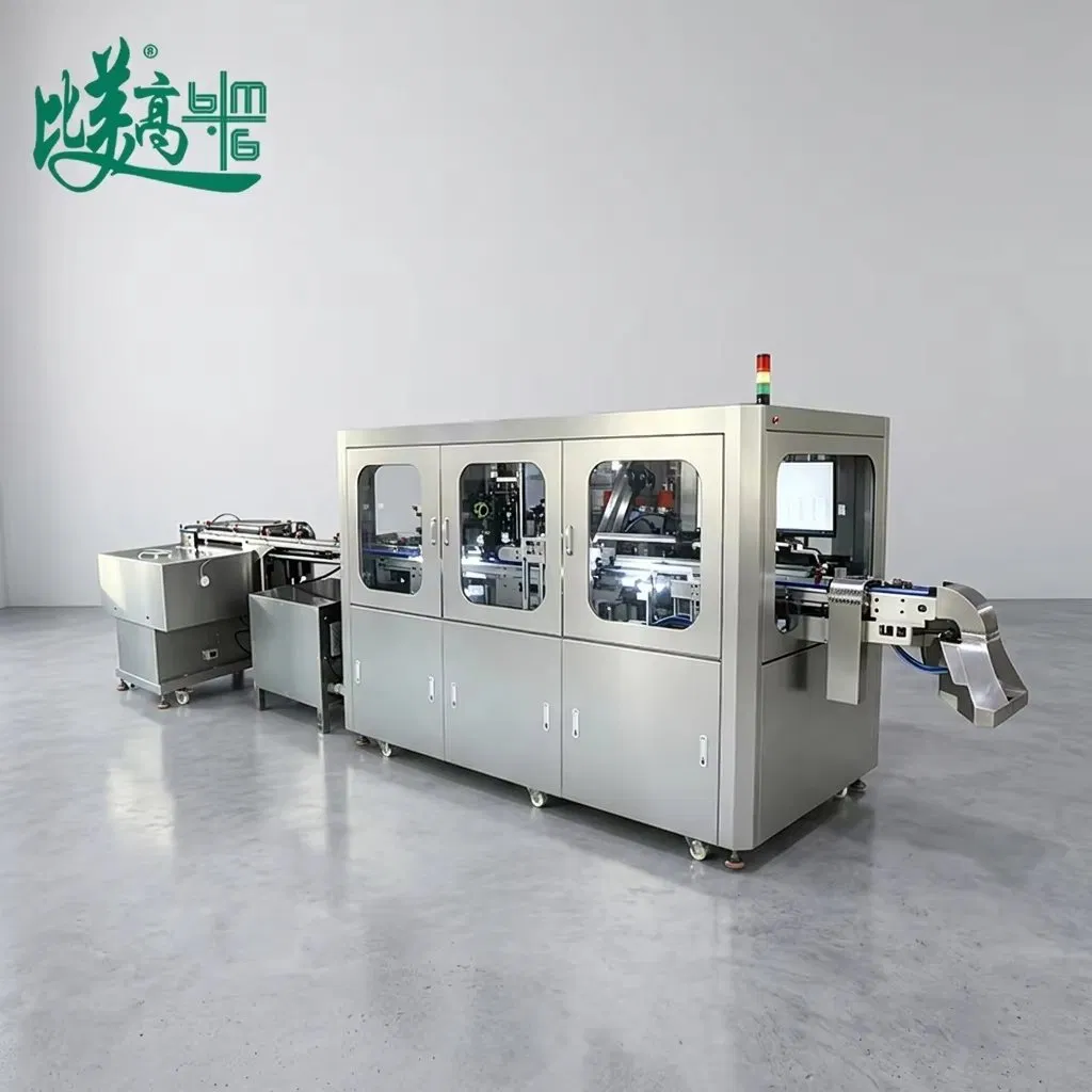 High Speed Automatic Milk Bottle Cap Feeding CCD Vision Inspection System with Auto Reject for Deformation, Flash, Black Spot, Dirt, Short Shot, Scratch, Stain