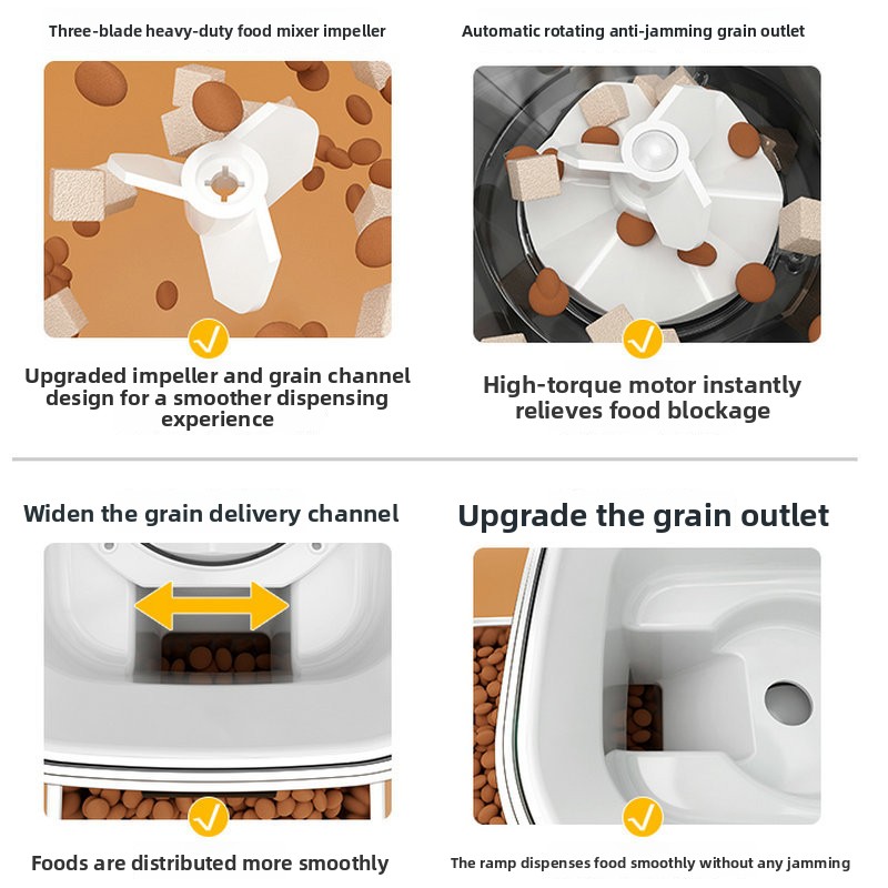 Customizable Pet Feeder Adjustable Camera Smart Automatic Feeding Two-way Video Calling AI-powered Recognition App Interaction