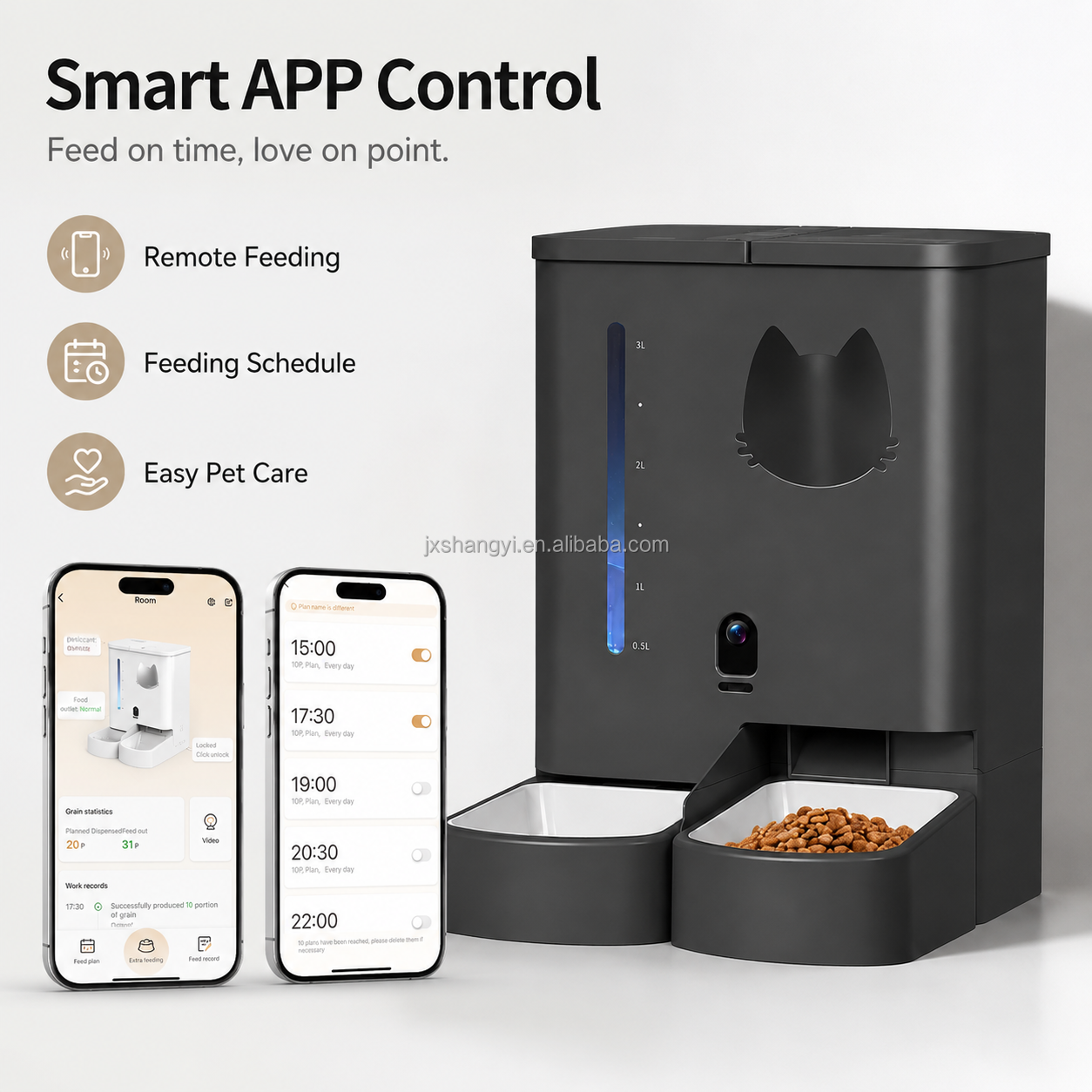 Factory OEM Custom 2 In 1 Water And Food Pet Bowls Feeders Automatic Cat Smart Pet Feeder With Camera Timer WIFI
