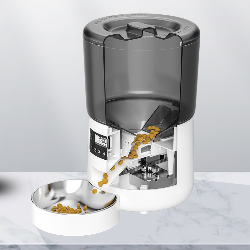 4L Automatic Cat Feeder with Timer, Portion Control, Dual Power Supply, Voice Recording, Dry Food Dispenser for Pets