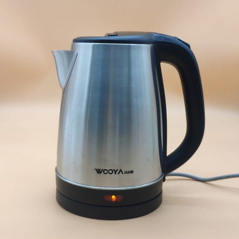 Stylish Brushed Silver Electric Kettle with Auto Shut-off Feature