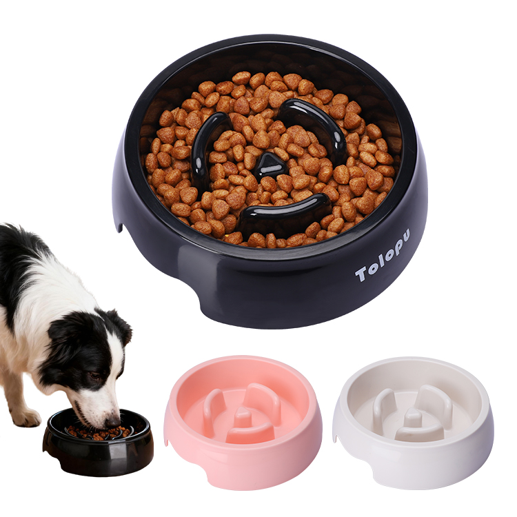 Dog Feeding Food Bowls Plastic Slow Feeder Prevent Obesity Puppy Eating Dish Bowl Food Grade