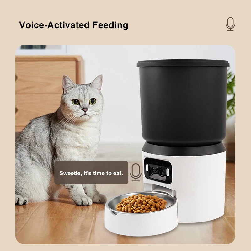 Automatic Cat Feeder With Ultra-Wide-Angle Camera 2.4G WiFi &amp; 5G Bluetooth Dual Band Smart App Control Timed Pet Food Dispenser