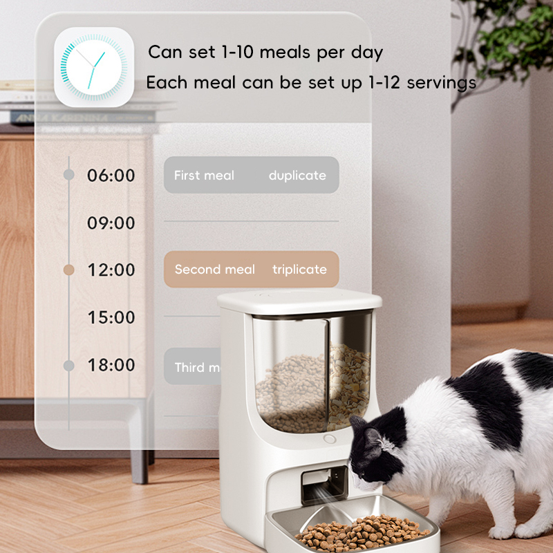 WiFi Automatic Pet Feeder Dual Hopper Tuya App Smart Cat Dog Food Dispenser Timer Portion Control