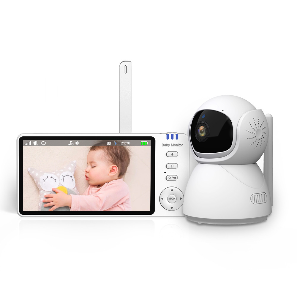 720P Display 5\" Baby Phone Camera 2.4G Wireless Two-Way Audio Nanny Feeding Alarm Temperature Sensor Video Baby Monitor