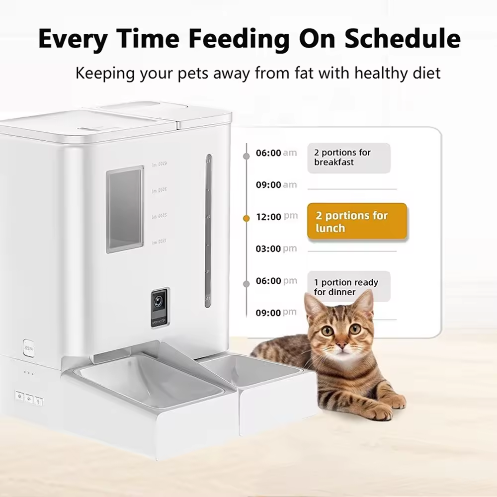 2024 New APP Control Smart Pet Feeder&amp; Water Fountain With Camera for Cat Dog Automatic Feeder Drinking Fountain