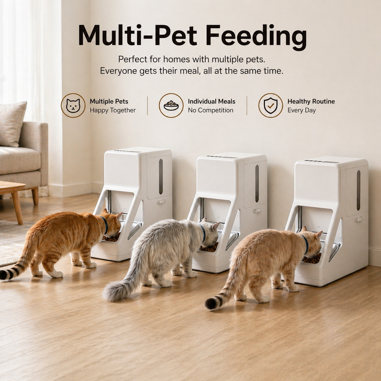 Petop 4L Smart RFID Chip Identification WiFi APP Control Automatic Pet Feeder Dual Power Supply Automatic Feeder for Dog and cat