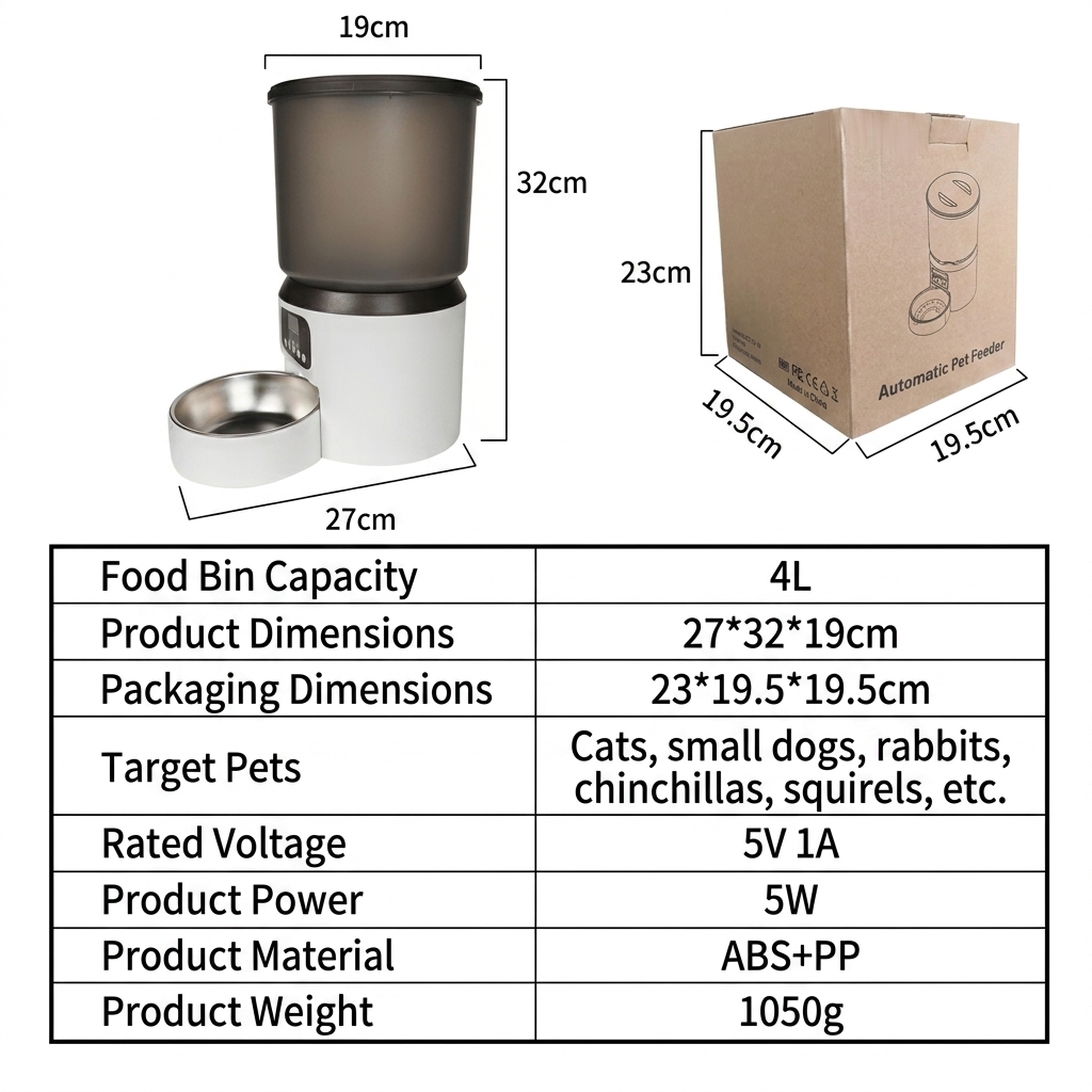 New Design Intelligent Robot Cat Dog Bowl Food Dispenser Wifi APP Automatic Pet Feeder 3 Meal Timing Automatic Voice Playback