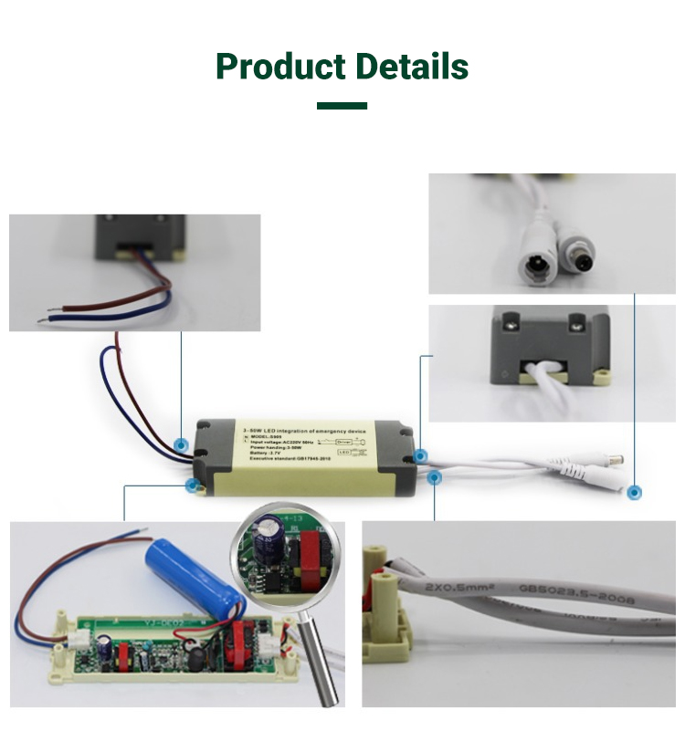 Long Duration Time Led Emergency Light Lithium Charging Battery Rechargeable Driver Power Supply
