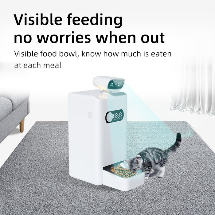 AI Intelligent Pet Feeder Stainless Steel Visual Feeding System App-Controlled Smart Pet Food Bowls Interactive Movement Toys