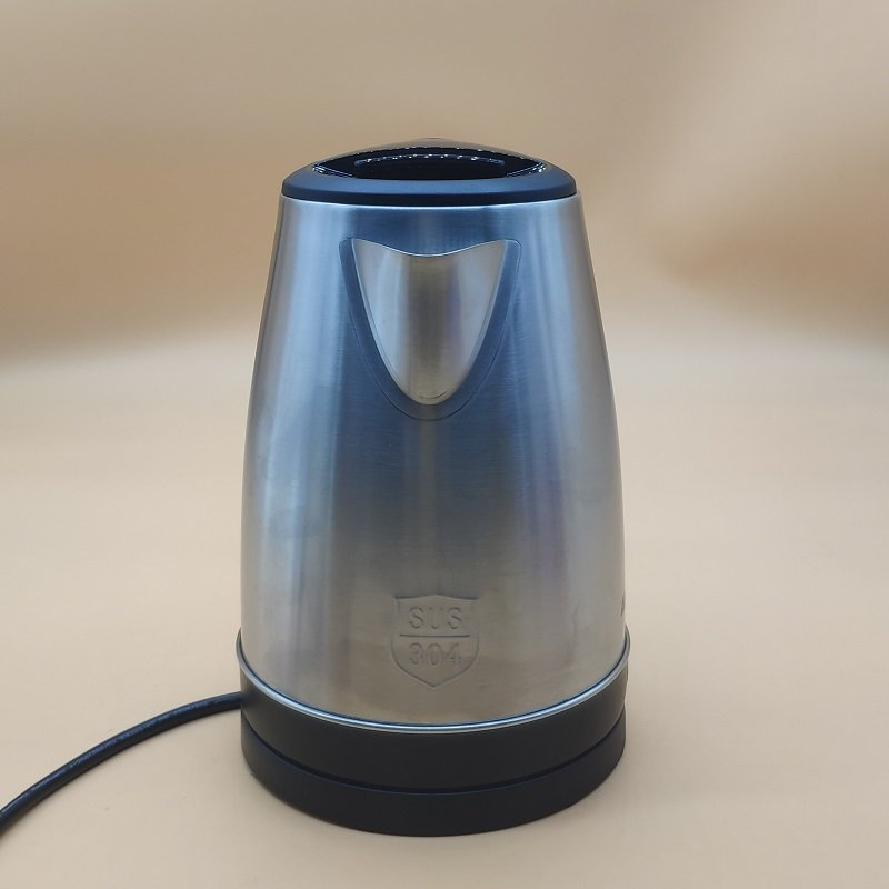 Stylish Brushed Silver Electric Kettle with Auto Shut-off Feature