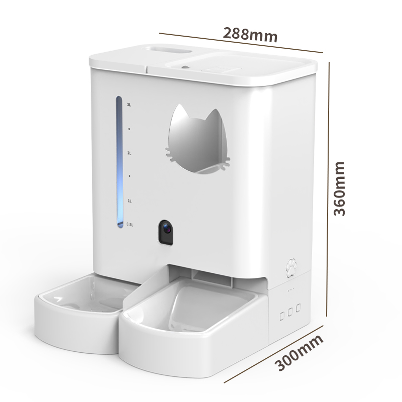 Integrated Water and Food Dual-function Automatic Intelligent Pet Feeding Device with Large Capacity and Remote Control Via App