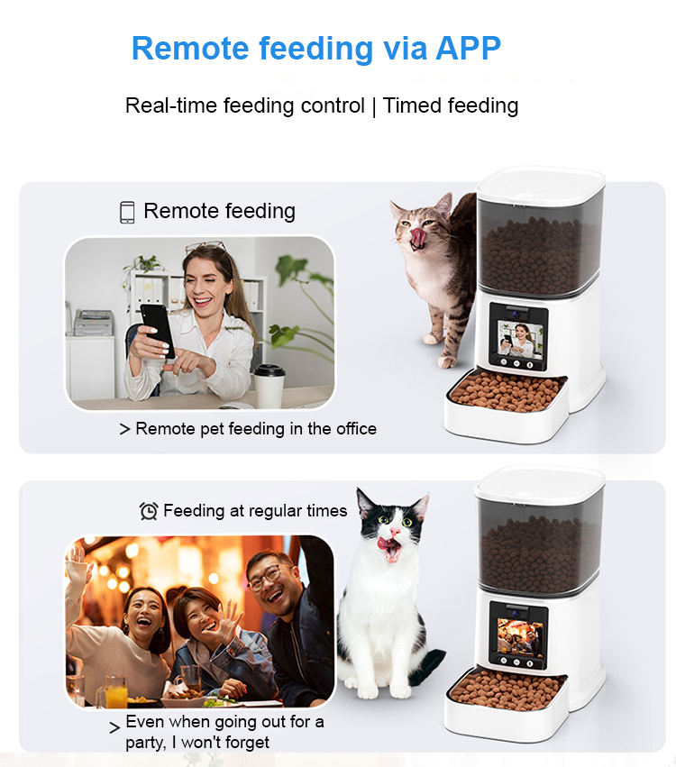 Popular Pet Supplies App Remote Control Voice Recording Custom Feeding Plan Suitable Wifi Smart Pet Feeder For Multi Pet Family