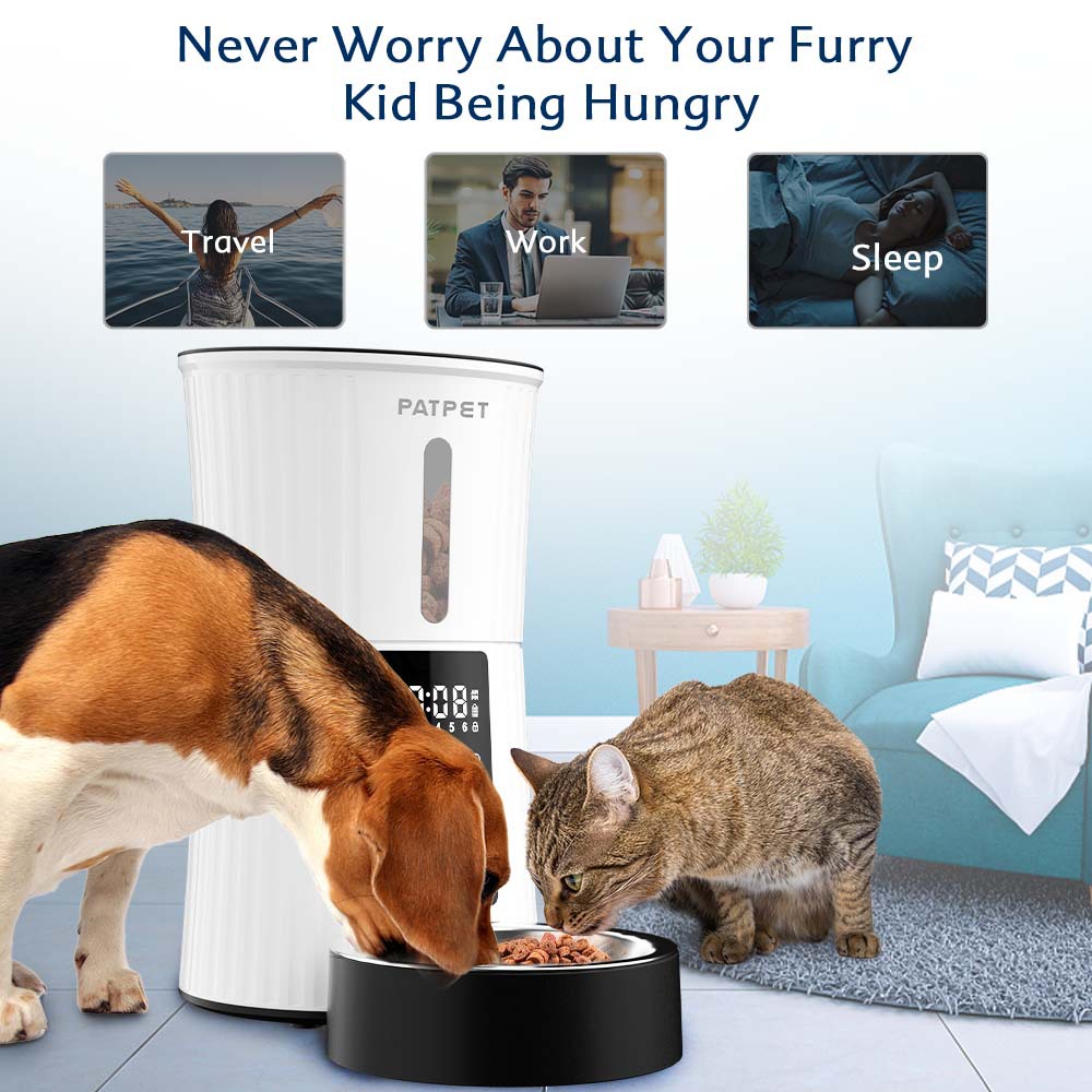 Smart Pet Automatic Feeder Timed Quantitative Food Dispenser for Cats Dogs Cross Border Hot Sale Anti Jam Food Feeding Device