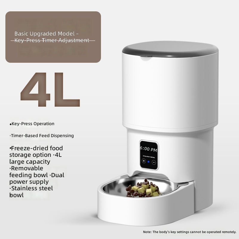 Automatic Feeding Device for Cats and Dogs Timed Quantified Feeding WiFi Remote Control Charge 4L Large Capacity Durable ABS