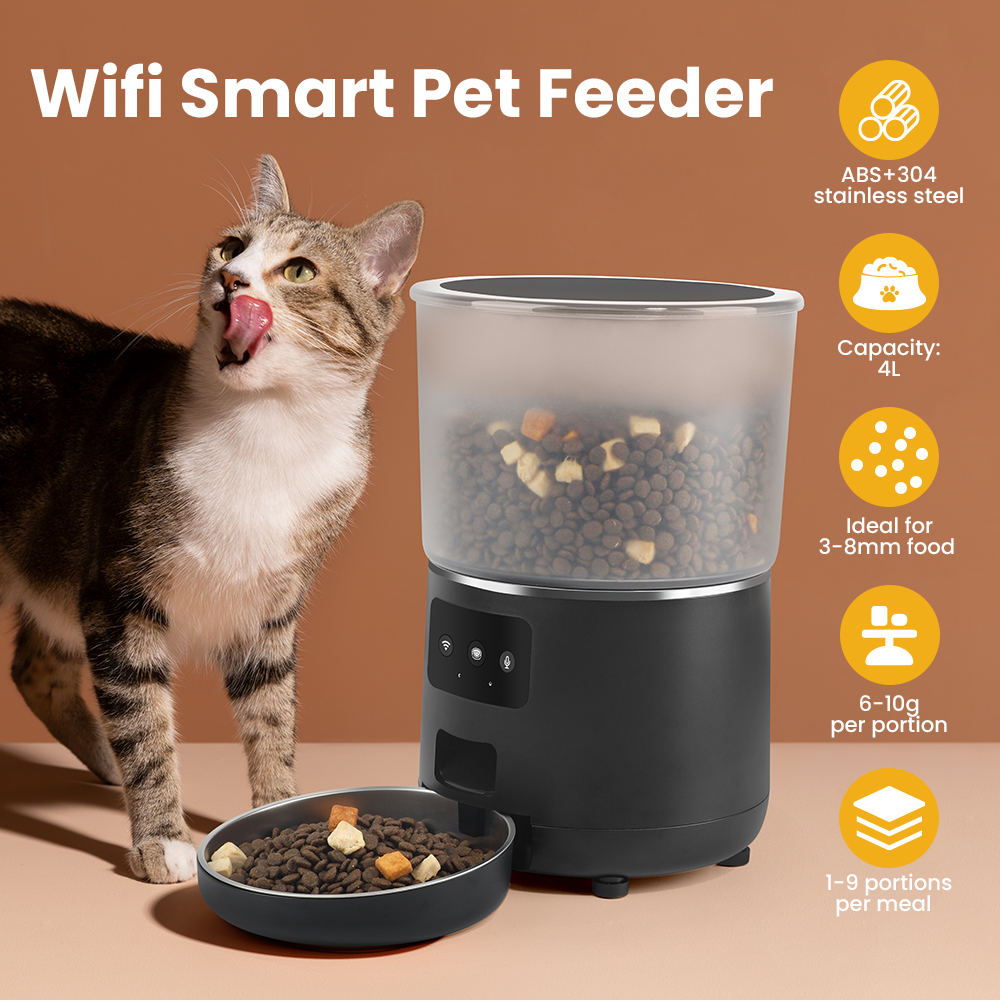 TIZE Pet Supplies Top Sell APP Remote Control Microchip Dog Wifi Cat Food Dispenser Feeder Camera Smart Automatic Pet Feeder
