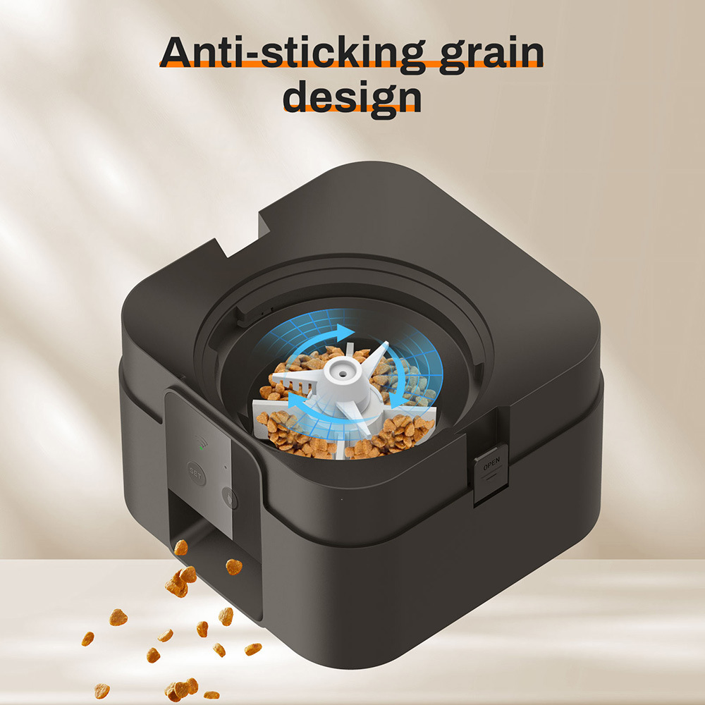 2L Smart Automatic Pet Feeder Modern Solid Design Timed Portion Control Food Dispenser with Voice Recorder for Cats &amp; Small Dogs