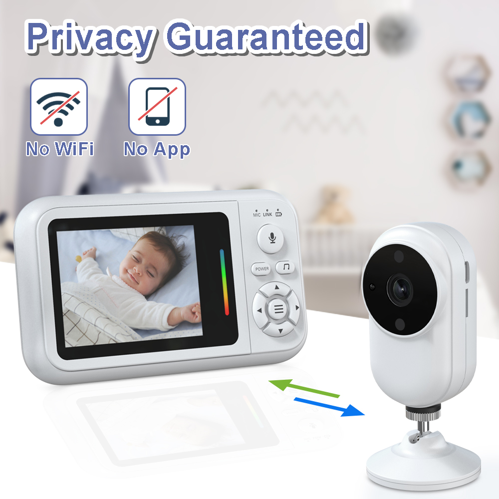 Wireless Camera Monitor With Infrared Night Vision Feeding Timer for Parent No Wifi No App Secure Video Monitor