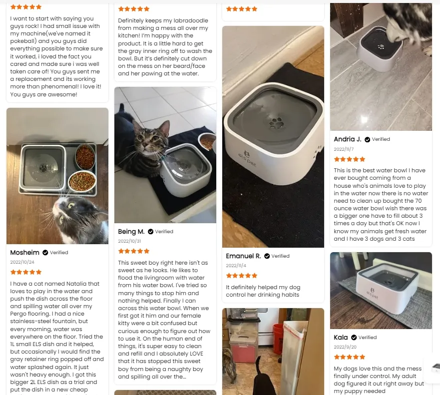 Positive feedback and customer reviews for smart pet feeder