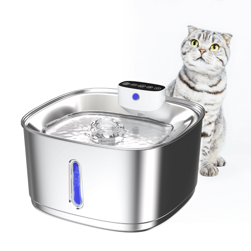High Quality Eco-Friendly Charge Portable Black Pet Feeder Cat Dog Waterproof 3L Stainless Steel Smart Pet Water Fountain