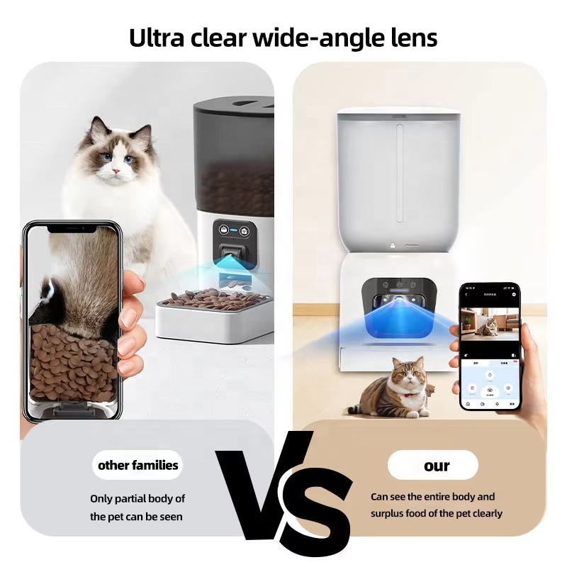 Smart WiFi 5G AI Pet Feeder Equipped with HD Camera and APP Controlled Timed Automatic Food Dispenser for Cats and Dogs 6.5L