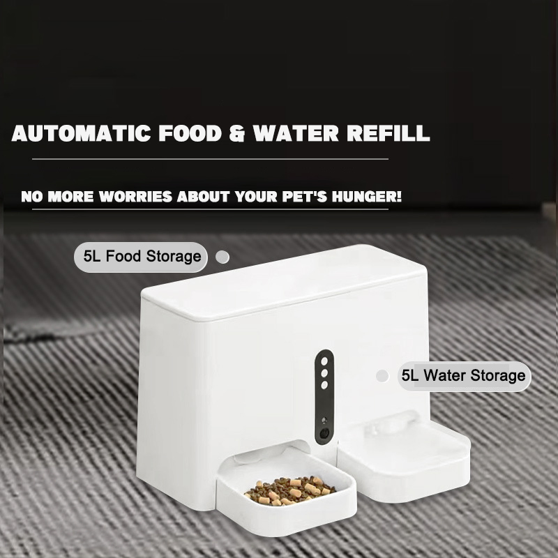 Dual Purpose Food Water 5L Capacity Automatic Smart Pet Feeder