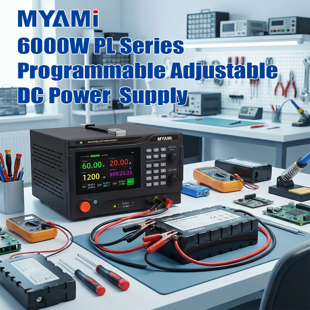 MYAMi 6000W 30V 200A 60V 100 Amps 600V 10A 6KW High Power High Voltage Bench Programmable DC Power Supply Adjustable Digital LED