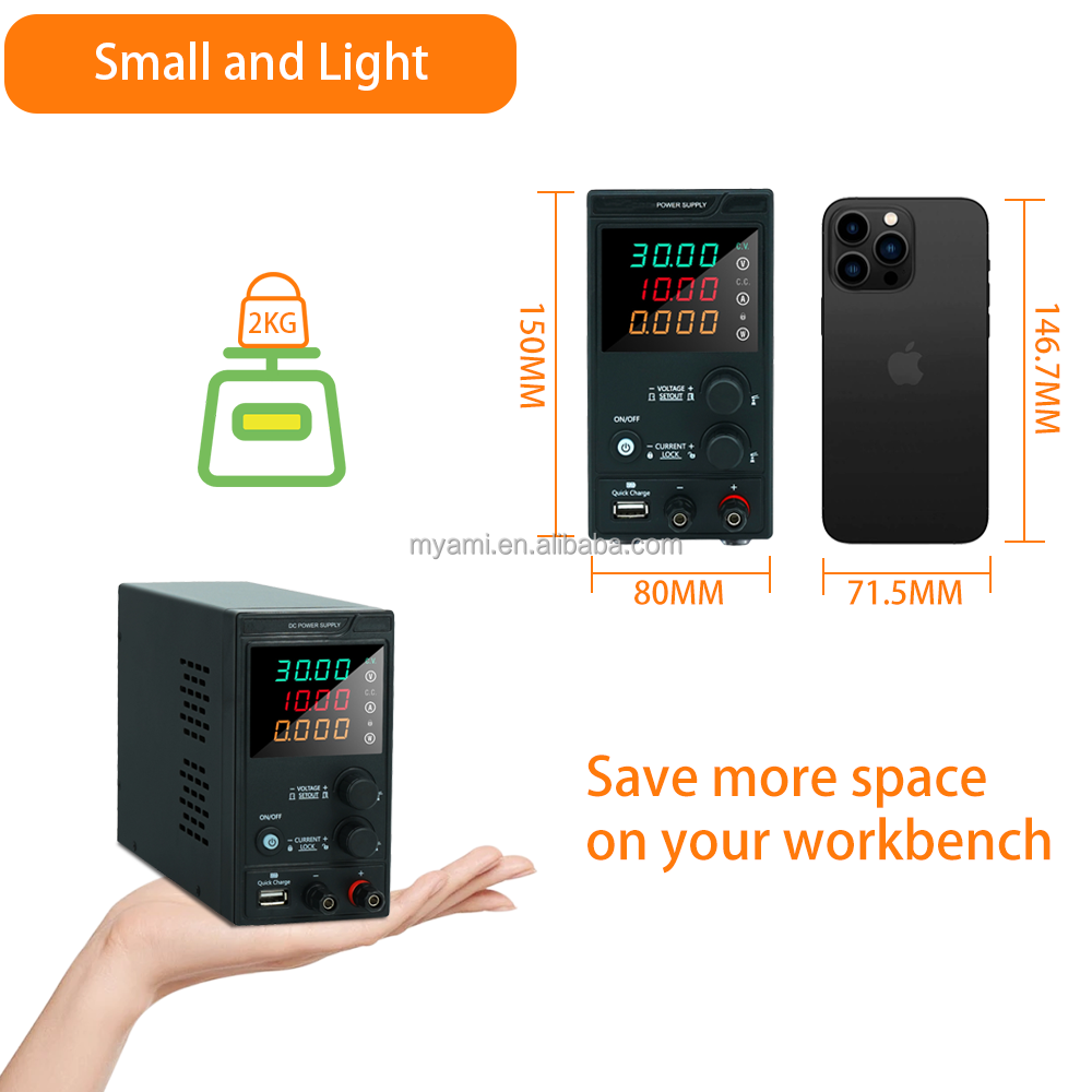 MYAMI MY-K3010MF/MY-K3005MS 30V 5A 10A Bench DC Adjustable Power Supply 4-Digit LED Display Dc Machine for Lab Mobile Repairing