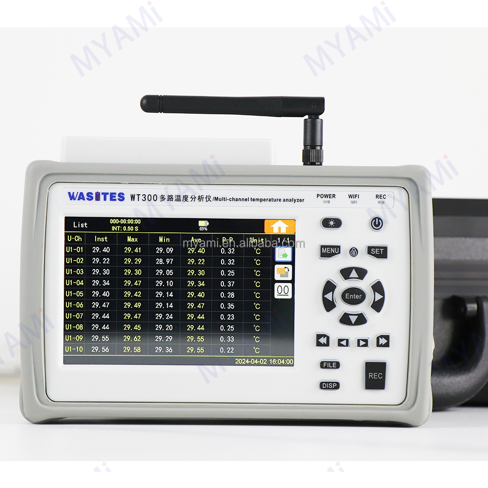 Data High Resolution 10-Channel Handheld Temperature Logger WIFI Contact Measurement with Probe Plastic Material