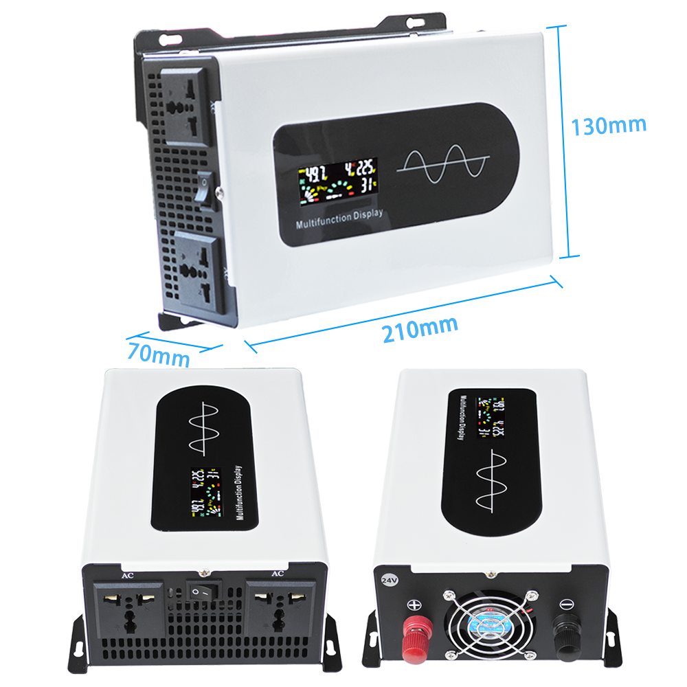 MYAMi 900W/1800W PURE SINE WAVE Power Inverter 12V 24V 48V 60V 72V to 110V 220V Car Inverter DC to AC Converter for Home/RV Use