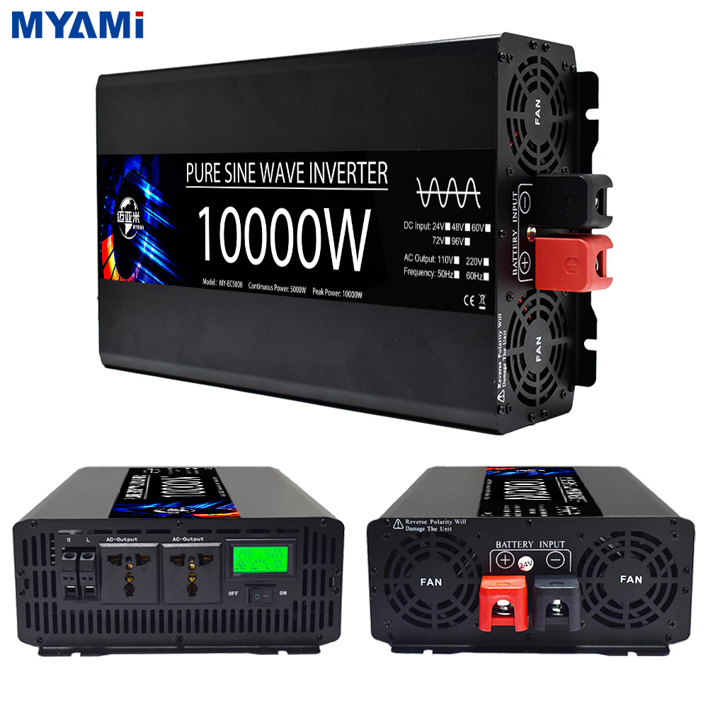 MYAMi Pure Sine Wave Single Phase Off-grid Solar Power Inverter 10Kw 8Kw 6Kw 5Kw4Kw 3Kw 2Kw 1Kw 12V 24V 48V to 110V Home Use