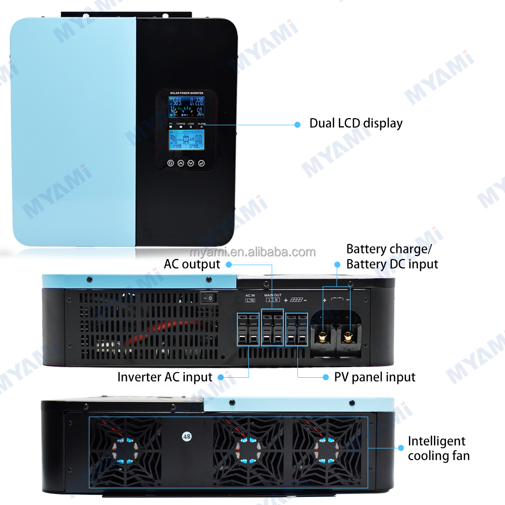 MYAMI Factory Outlet 5KW Off Grid Hybrid Solar Inverter 12V-96V Solar Power Inverter with 60A MPPT Charge