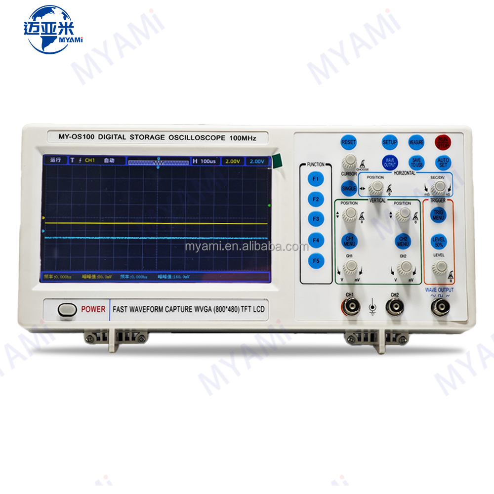 MYAMi Digital Oscilloscope 2 Channel 100mhz Laboratory Testing Dual Channel USB Frequency Teaching Oscilloscope for Students