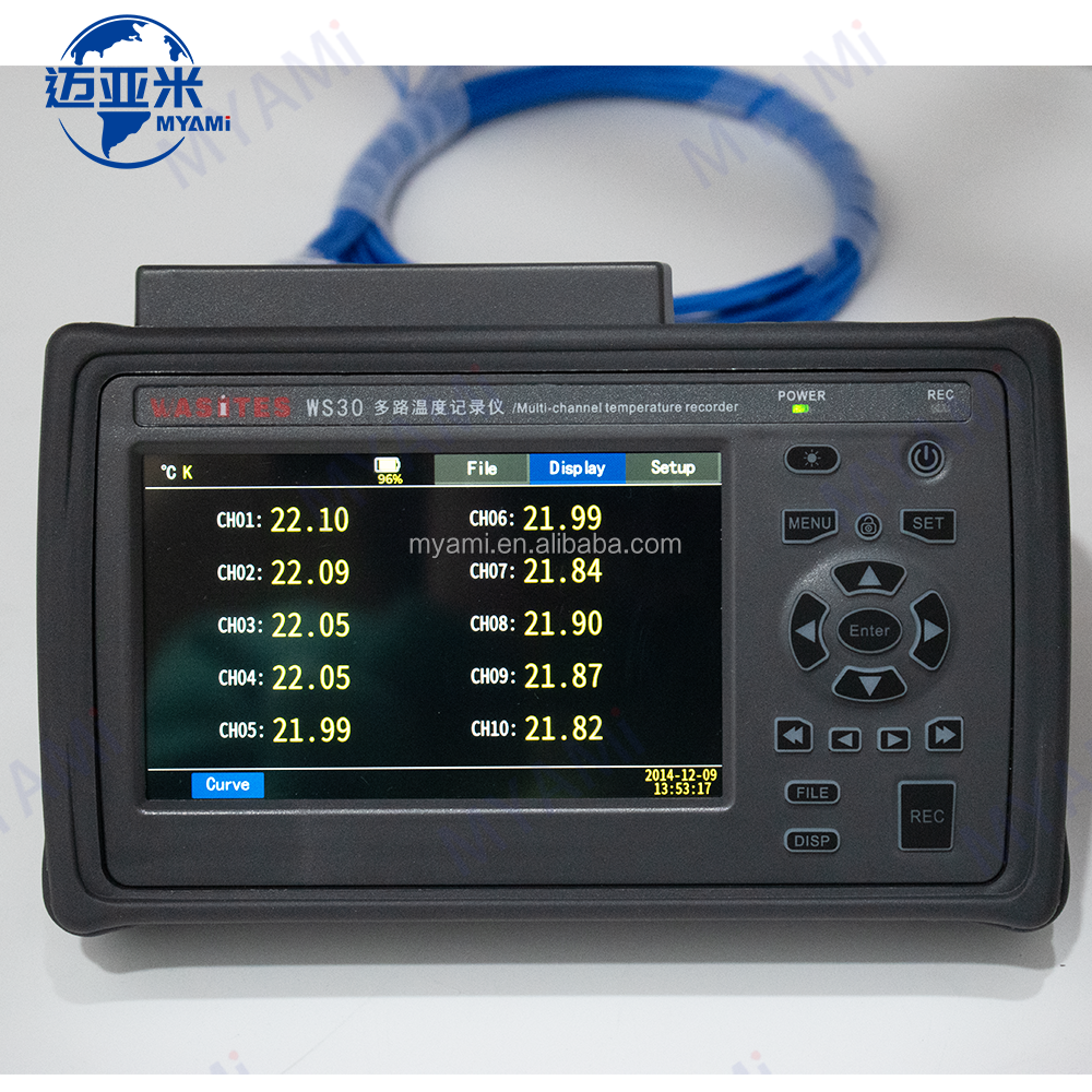 MYAMi Handheld High Precision 10 Channels Thermocouple Data Logger Supports K J E T N S R B Made of Durable Plastic