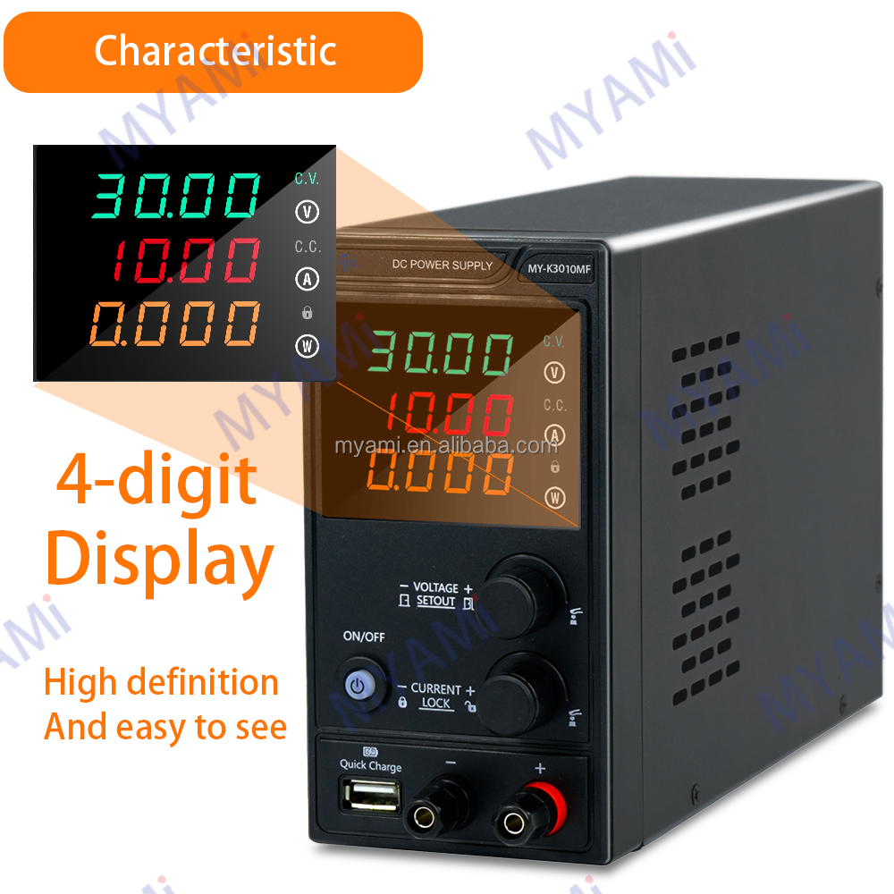 MYAMi 300W 0-30V 0-10A Variable Desktop Lab Dc Power Supply 30V 10A Adjustable Regulated Switching Power Supply for Phone Repair