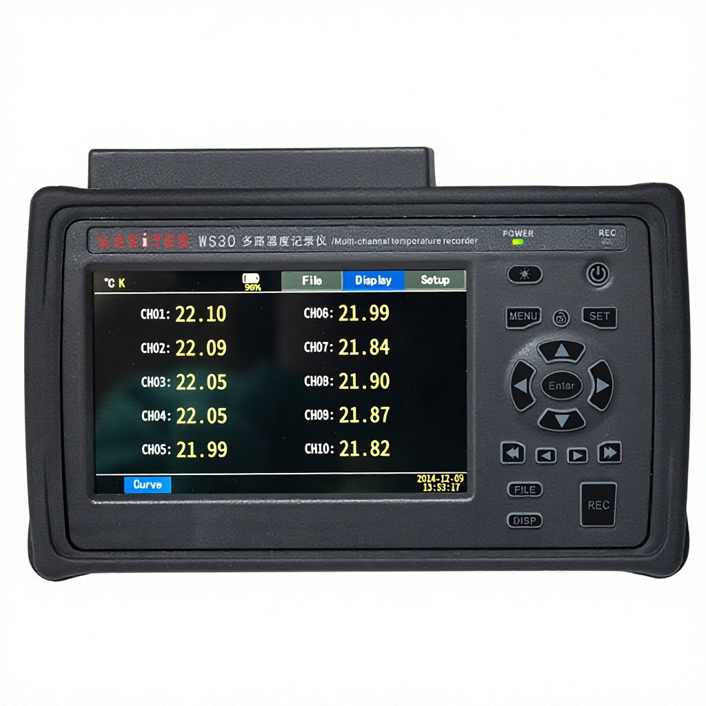 MYAMi Handheld High Precision 10 Channels Temperature Recorder Data Logger Supports K J E T N S R B Thermocouple