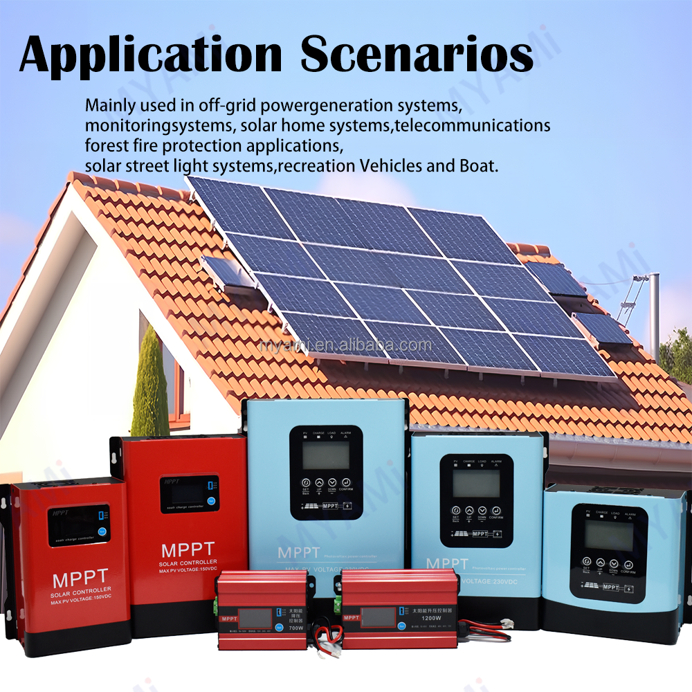 MYAMI 120A 100A 60A 30A MPPT Solar  Charge Controller 12V 24V 48V LCD Display Max 230V/150V PV for Home Solar Energy System