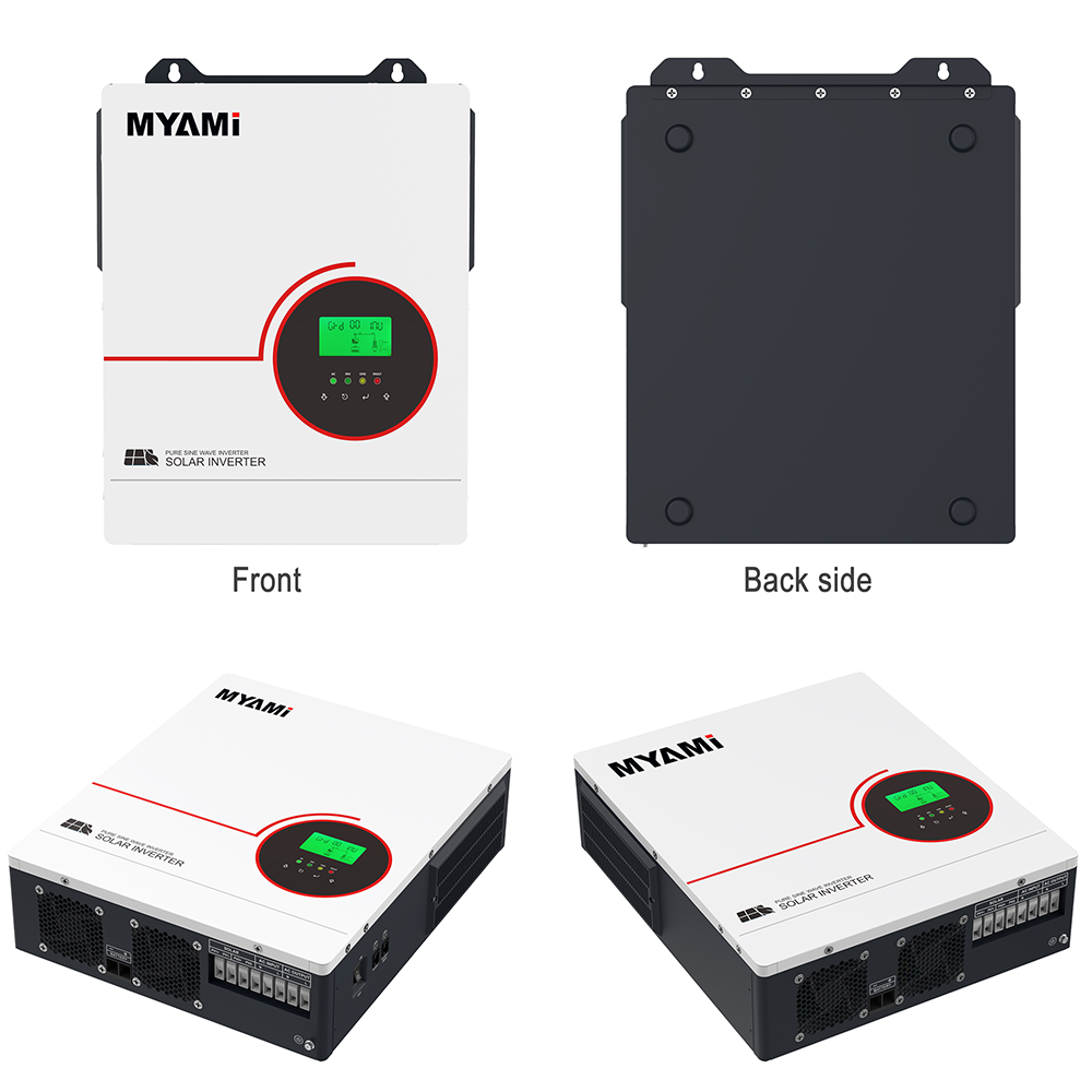 MYAMi Solar Hybrid Inverter 6.3kw Mppt 450v On/Off Grid Hybrid Solar Inverter LCD 48V DC to AC 110V/120V for Family Solar System