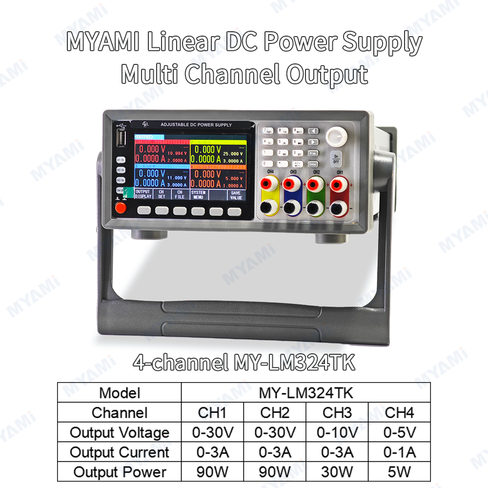 MYAMi 6V 10V 30V 60V Multi-channel Programmable Linear DC Power Supply 3/4 Channels Output 3A 5A 6A Adjustable High Reliability