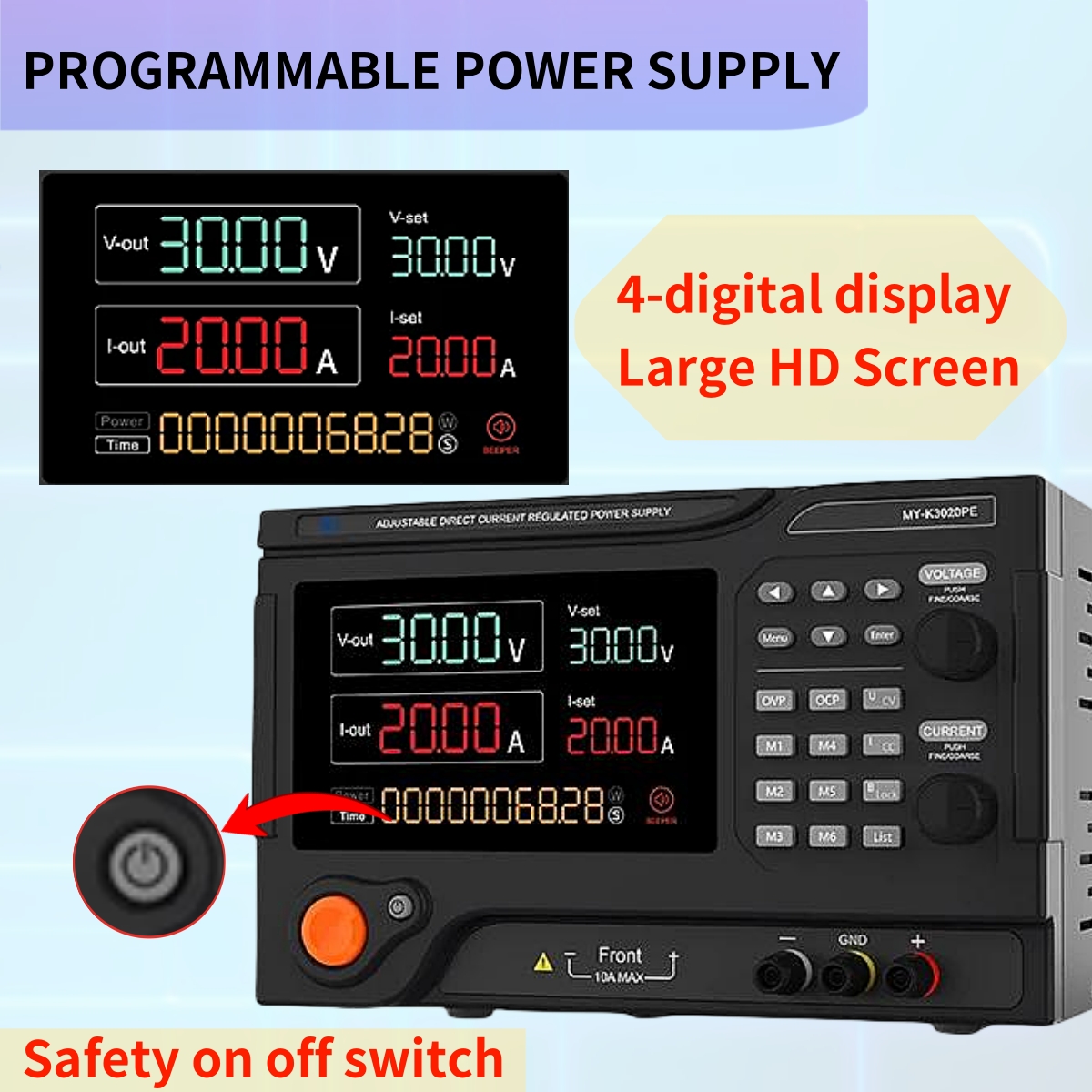 MYAMI 0-150v 20amp Laboratory Programmable Bench Dc Power Supply Adjustable 150V 5A 10A 20A 30A Variable with Timing Function