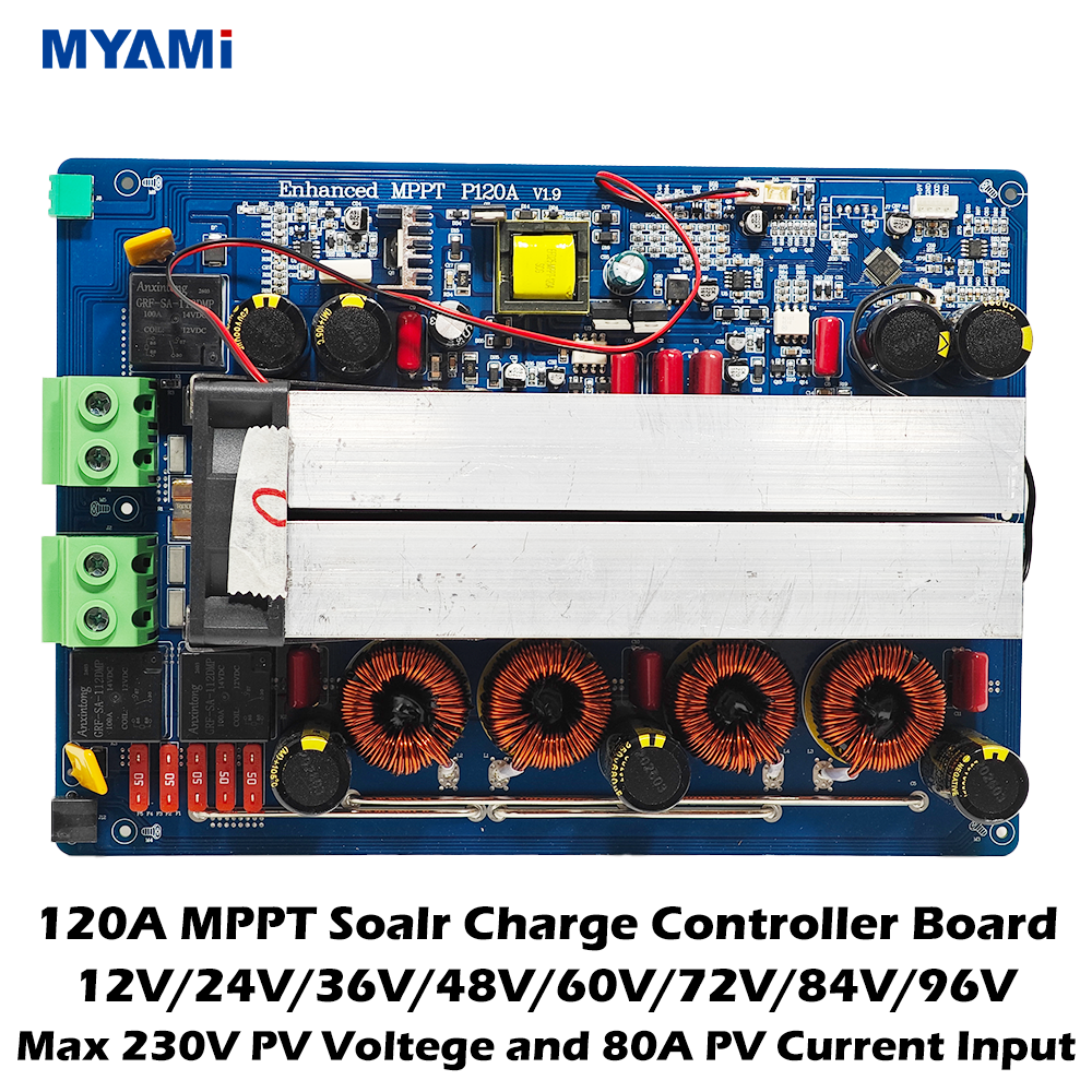 MYAMi 120A 60A 30A Ture MPPT Solar Charge Controller 12V 24V 36V 48V 60V 72V 84V 96V with LCD Display & RS485 97%High Efficiency