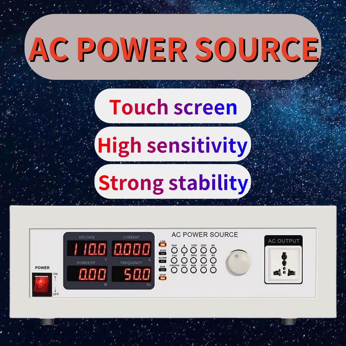 MYAMI High Power Programmable AC Variable Frequency Power Supply 350VA 500VA 1000VA Adjustable Touch Screen & Digital Display