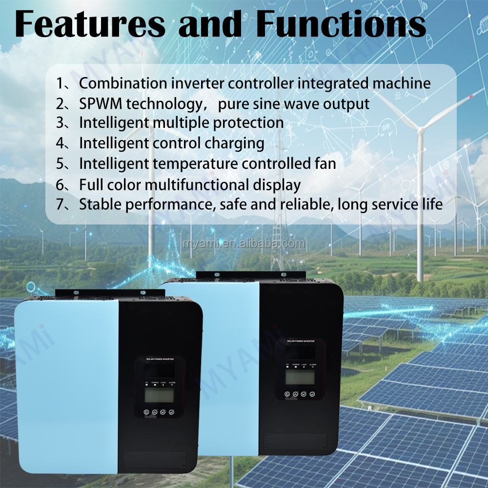 MYAMI Factory Outlet 5KW Off Grid Hybrid Solar Inverter 12V-96V Solar Power Inverter with 60A MPPT Charge