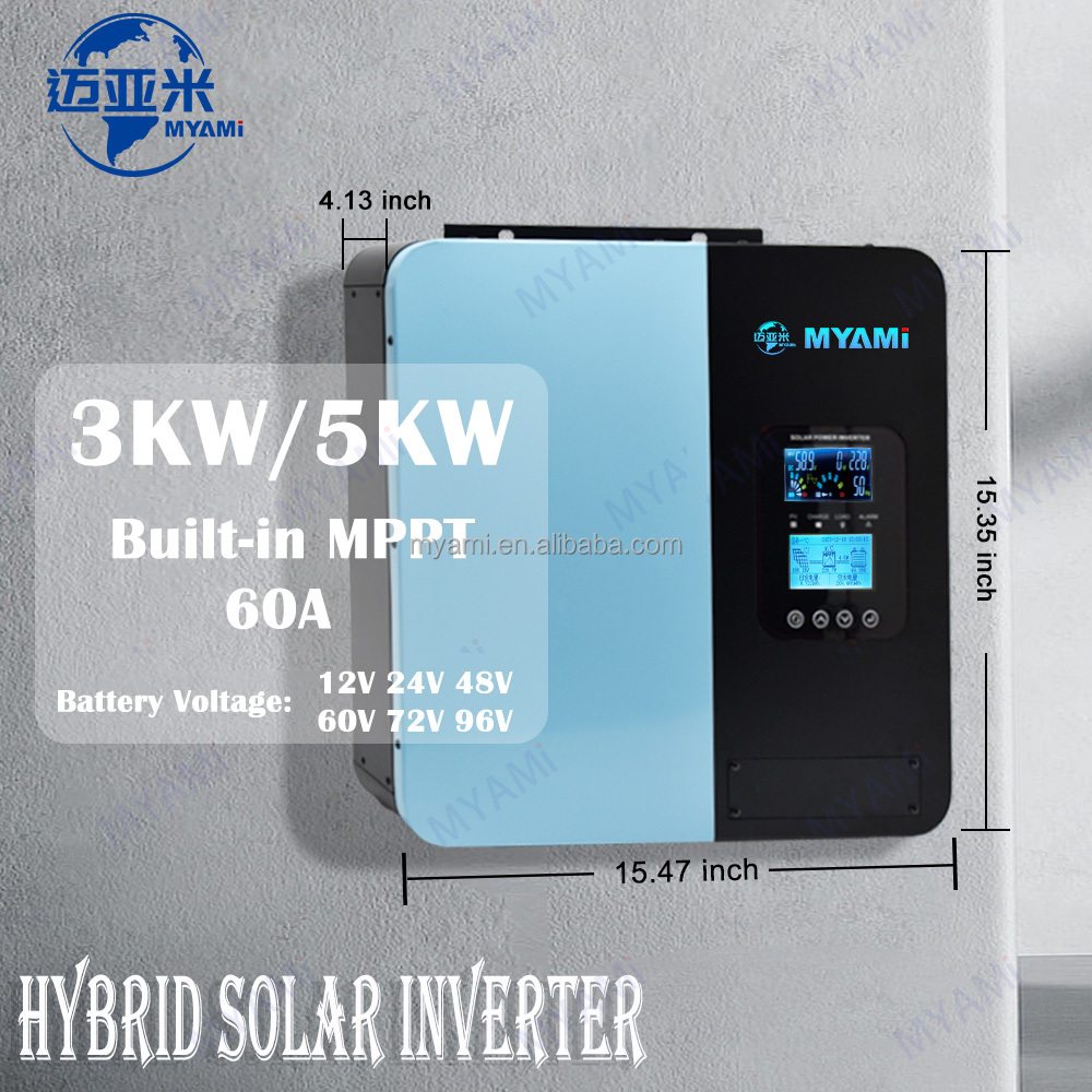 MYAMI Factory Outlet 5KW Off Grid Hybrid Solar Inverter 12V-96V Solar Power Inverter with 60A MPPT Charge