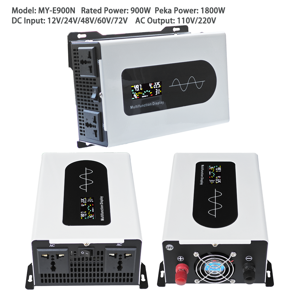MYAMi 12V 24V 48V 60V 72V DC to AC 110V 220V 900W PURE SINE WAVE Power Inverter Car Inverter 12V 220V for Automotive&Home Use