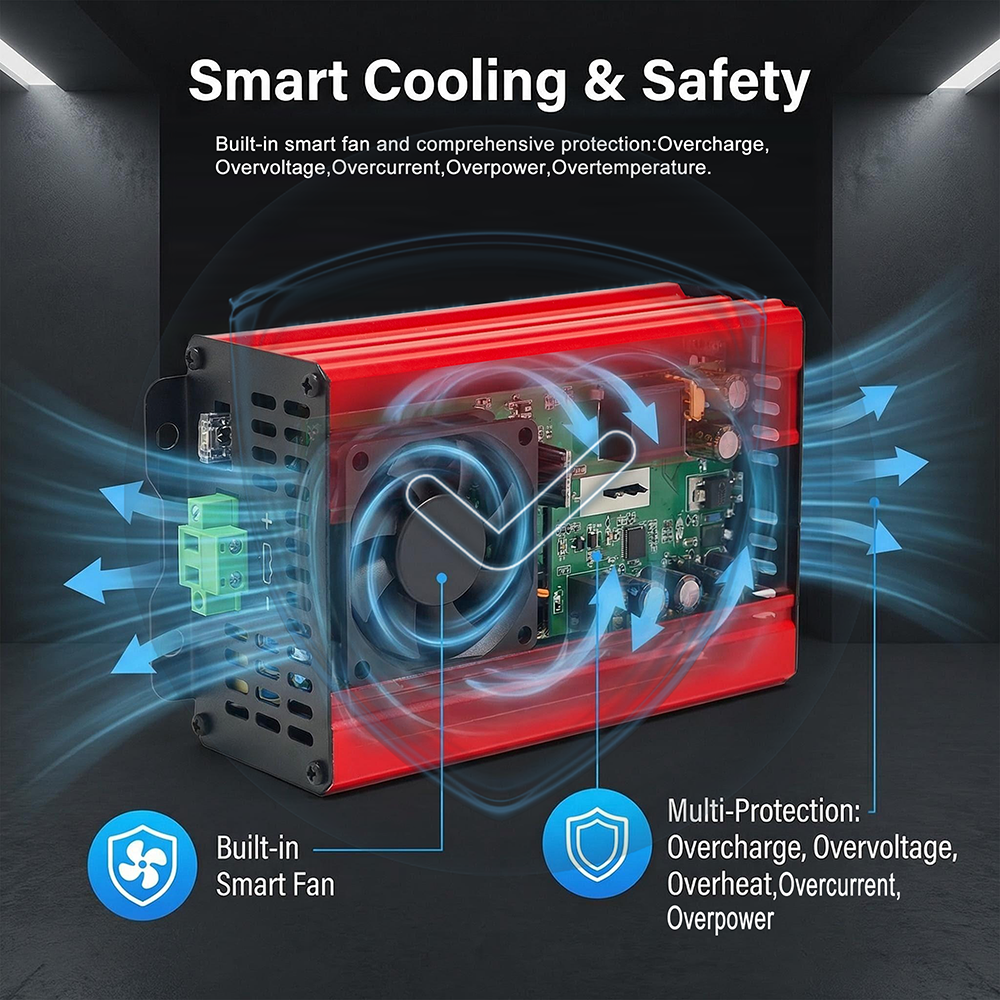 MYAMi Boost MPPT Solar Charge Controller 1200W 30A PV Current Input 48V 60V 72V Adjustable Solar Panel Voltage Regulator LCD