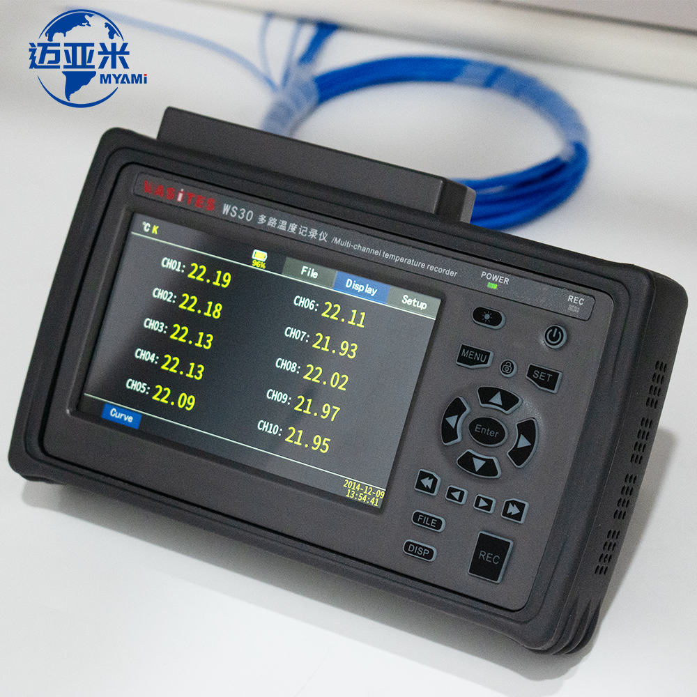 MYAMi Handheld High Precision 10 Channels Temperature Recorder Data Logger Supports K J E T N S R B Thermocouple