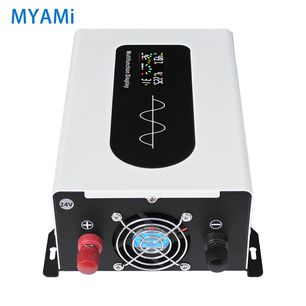 MYAMi 900w 12V 24v 48V 60V 72V DC to AC 110V 220V Pure Sine Wave Power Inverter Single Phase LCD Display for Automotive&Home Use
